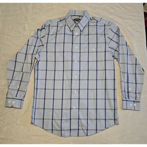 Orvis Wrinkle Free Stretch Button Up‎ Dress Shirt Plaid Long Sleeve Mens Medium